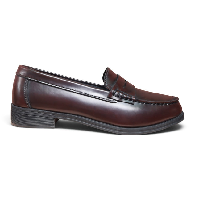 Ladies Burgundy Penny Loafer