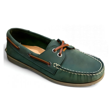 Women Midnight Green Boat Shoes