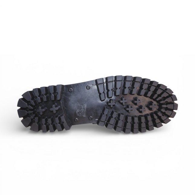 Men's Black White Lug Sole Penny Loafer