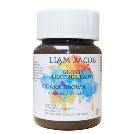 Liam Jacob Glossy Dark Brown Leather Paint
