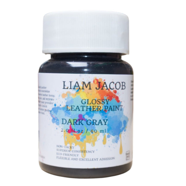 Liam Jacob Glossy Dark Gray Leather Paint