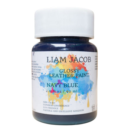 Liam Jacob Glossy Navy Blue Leather Paint