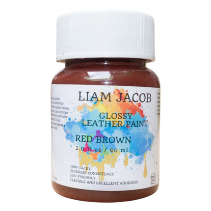 Liam Jacob Glossy Red Brown Leather Paint
