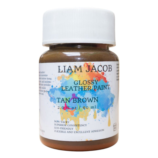 Liam Jacob Glossy Tan Brown Leather Paint
